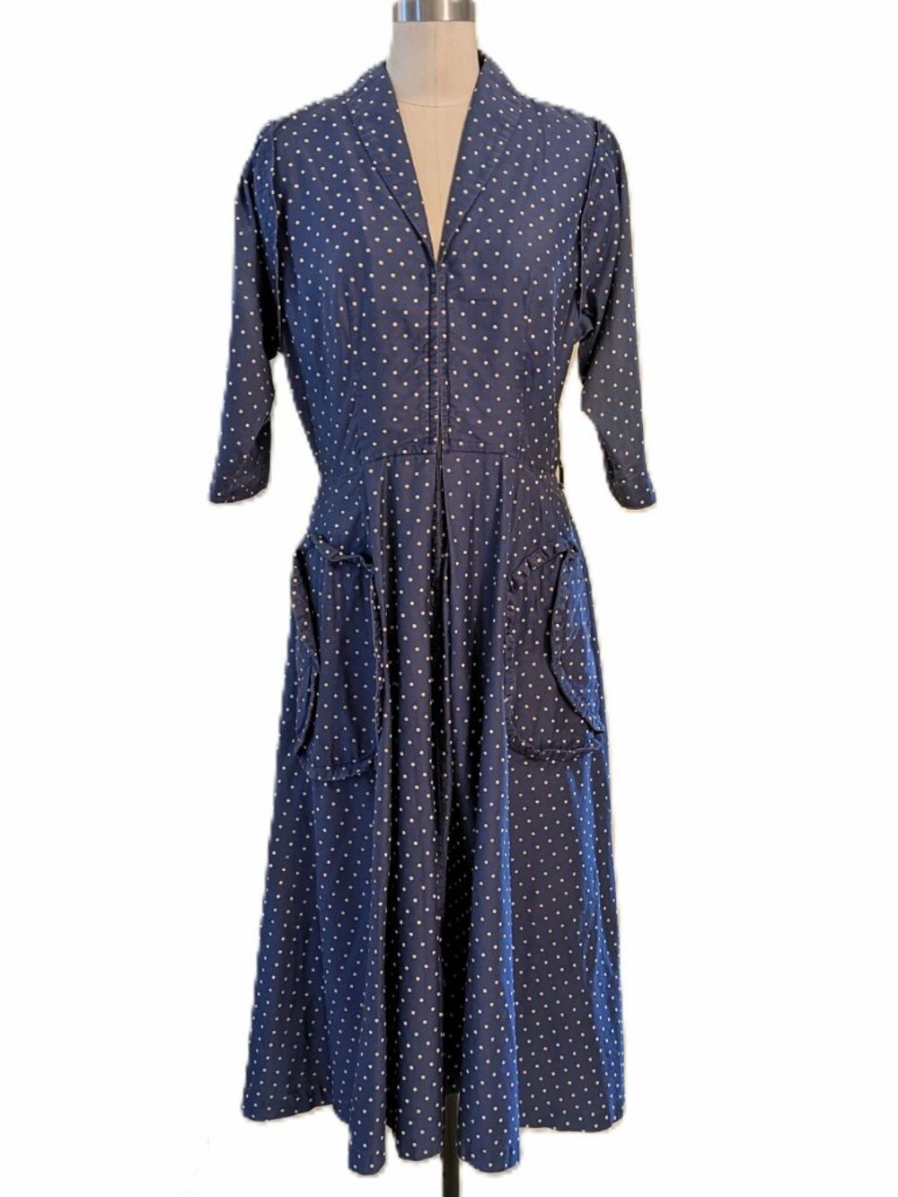 Vintage Suzy Perette 1940's/50's Polka Dot "I Love Lucy" House Dress  SZ L